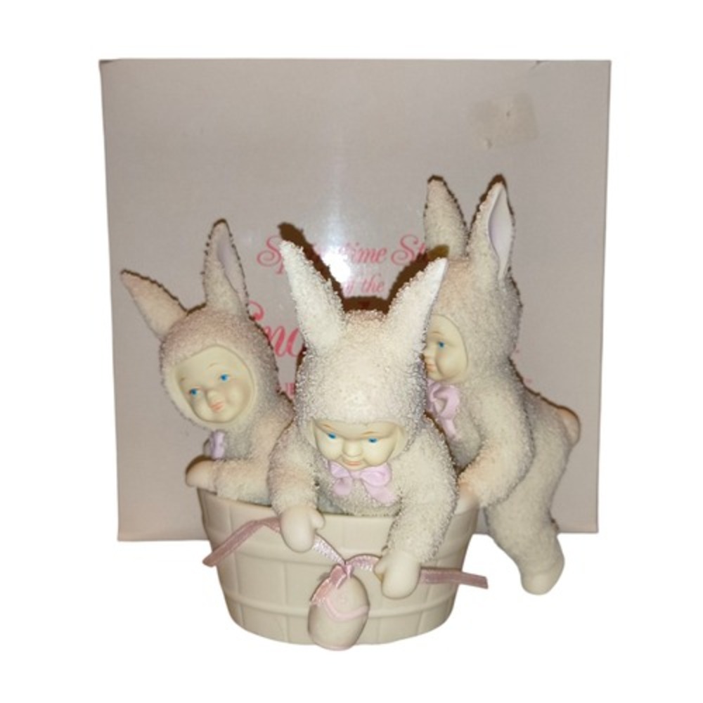 1995 Dept 56 Snowbunnies Rub-A-Dub-Dub Three Bunnies In A Tub Springtime Stories